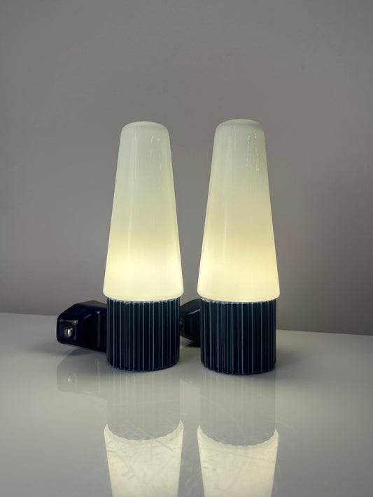 Set von 2 Vintage Wandlampe 6020 von Sigvard Bernadotte für Ifö blau