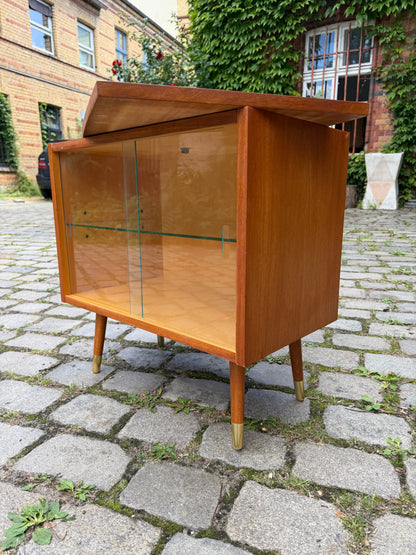 Vintage Fernsehvitrine Sapelli-Mahagoni mit Drehplatte, 60er Jahre
