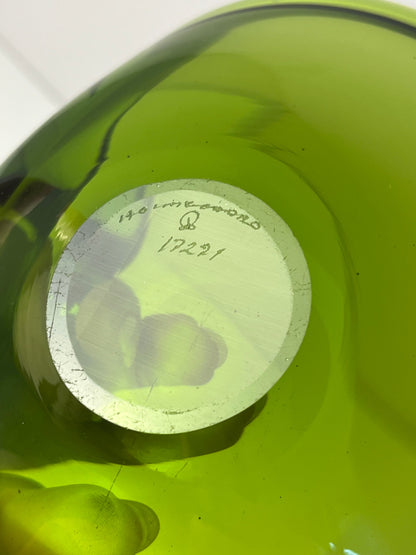 Vintage Aschenbecher grün Glas von Holmegaard