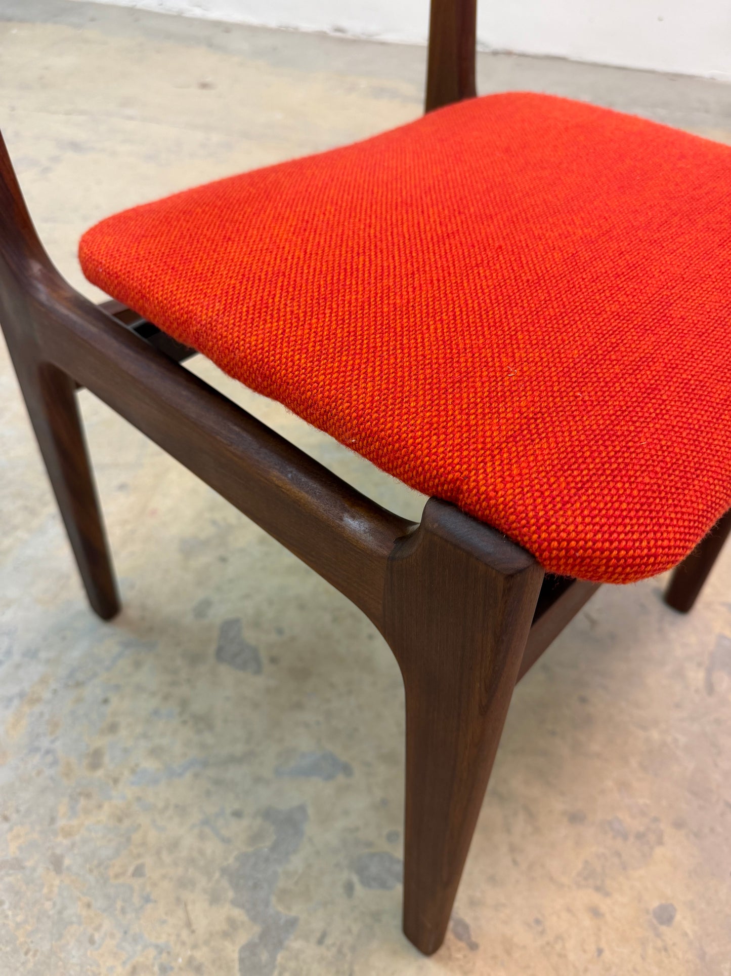 Vintage Polsterstuhl Teak Orange von Erik Buch