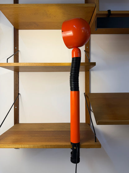 Klemmlampe Space Age Design aus Dänemark, orange-schwarz