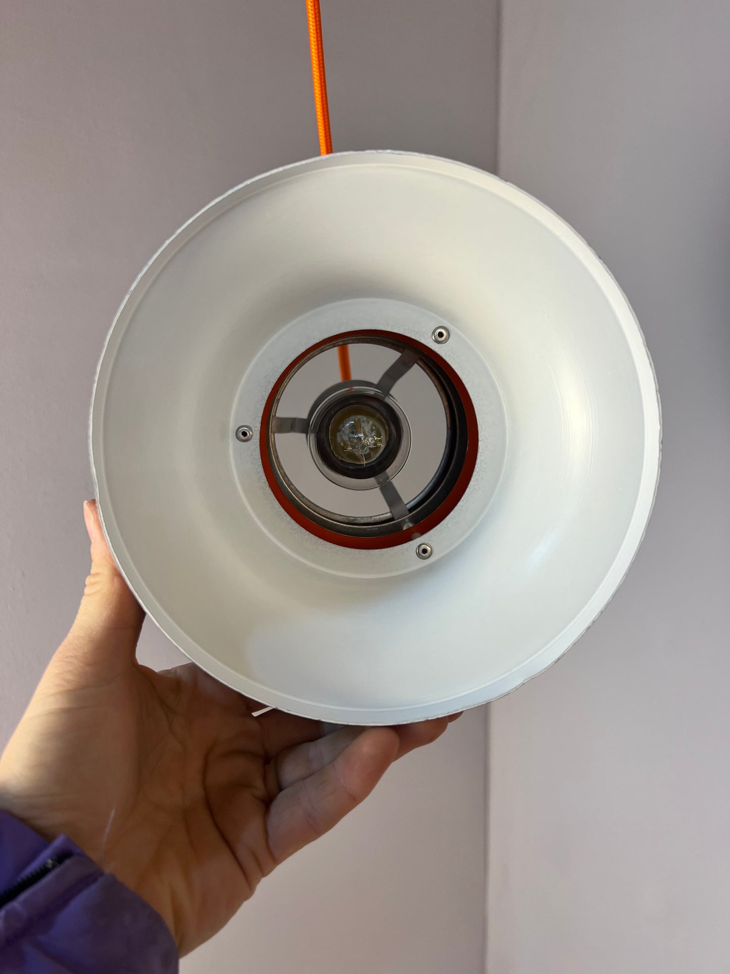 Vintage Hängelampe von Carl Thore für Granhaga orange anthrazit