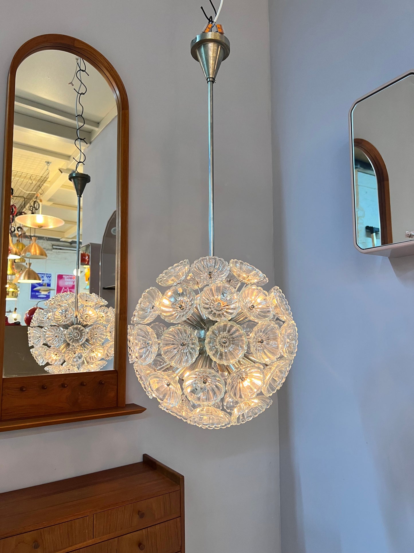 Vintage chandelier "Dandelion" GDR 60s