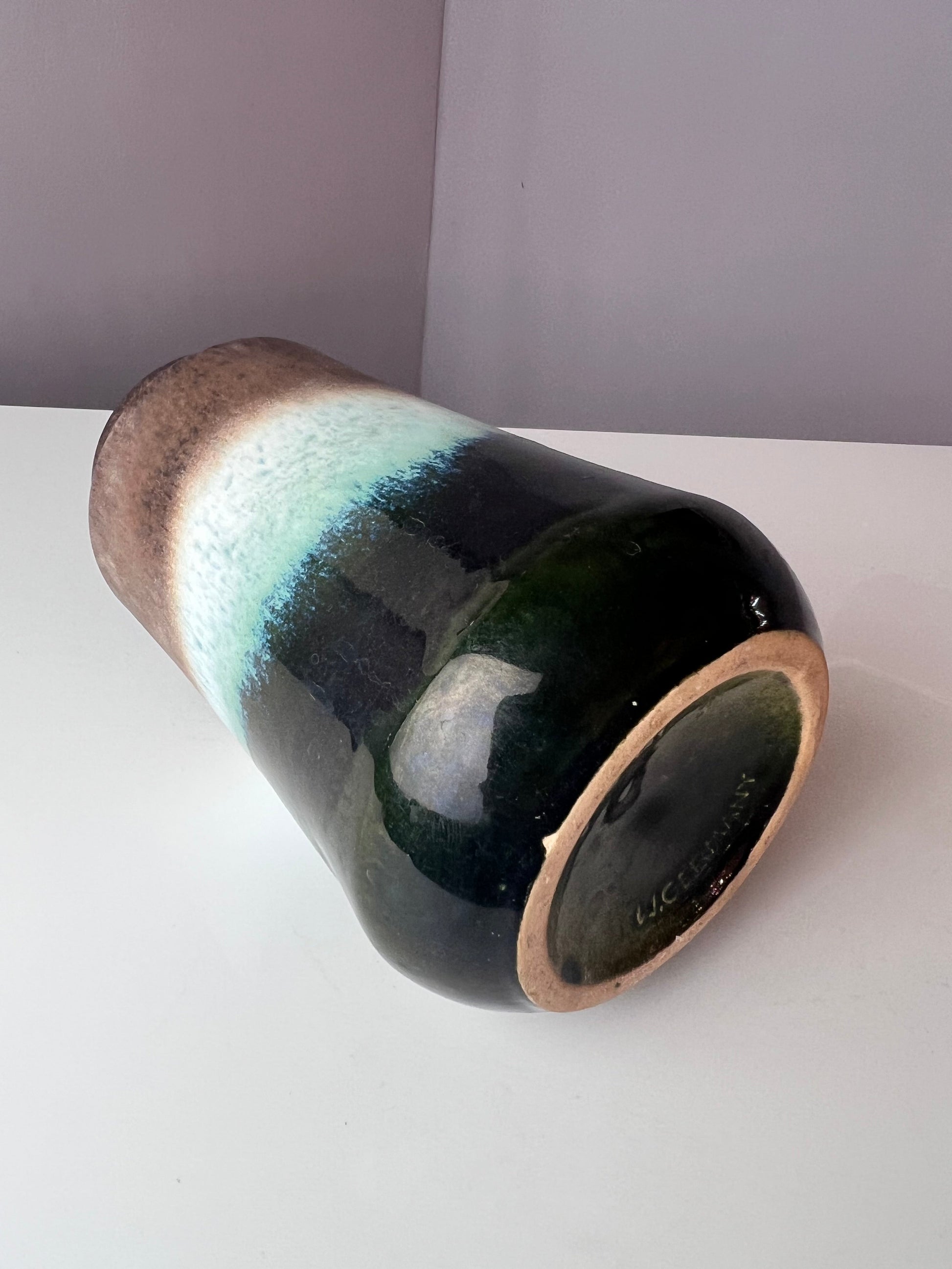 Vintage Vase 549-27 grün braun von Scheurich West Germany