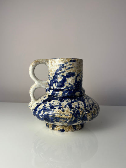 Vintage Karaffe blau gesprenkelt von Marei Keramik