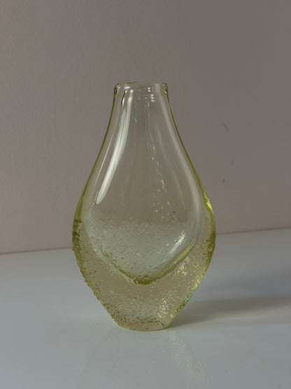 Vintage Vase gelb von Miloslav Klinger für Železný Brod Sklo