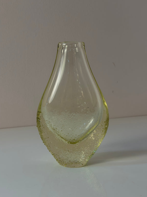 Vintage Vase gelb von Miloslav Klinger für Železný Brod Sklo