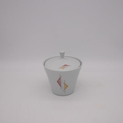 Vintage Zuckerdose Porzellan mit Goldrand von Schirnding