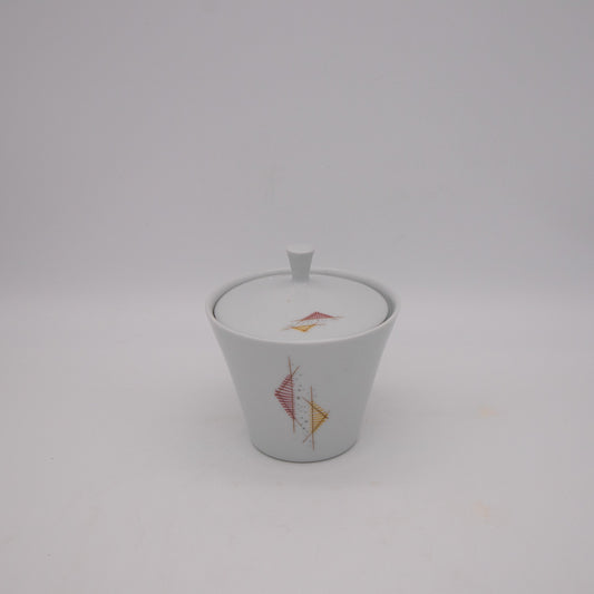 Vintage Zuckerdose Porzellan mit Goldrand von Schirnding