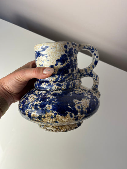 Vintage Karaffe blau gesprenkelt von Marei Keramik