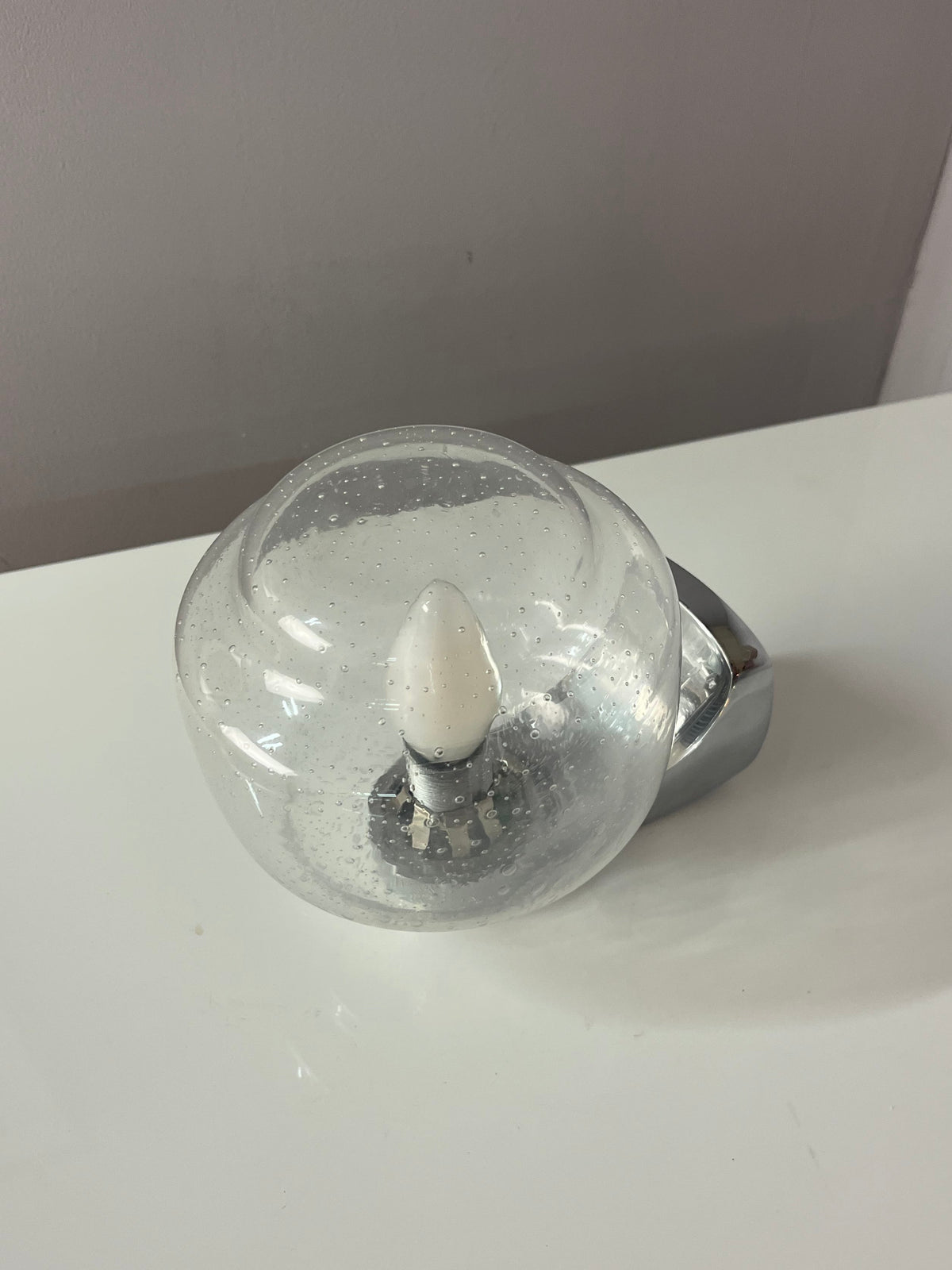 Vintage Wandlampe Einschlussglas von Novus in Originalverpackung