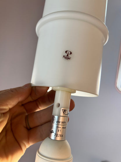 Vintage hanging lamp opal glass from Peill &amp; Putzler white