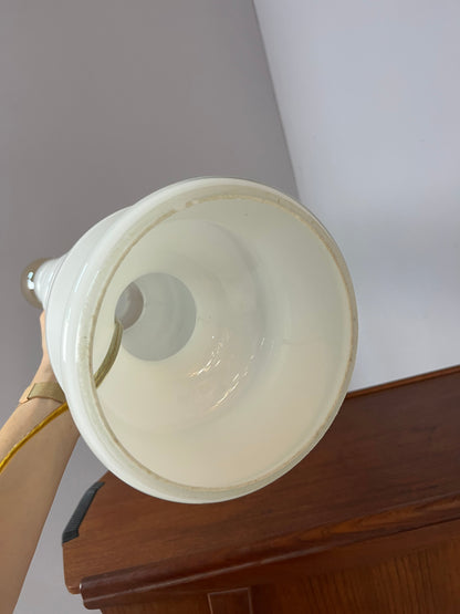 Tischlampe weiß Glas aus Dänemark