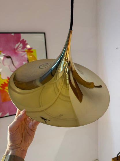 Hängeleuchte "Trompetenlampe" gold von Claus Bonderup und Torsten Thorup für Fog und Mørup