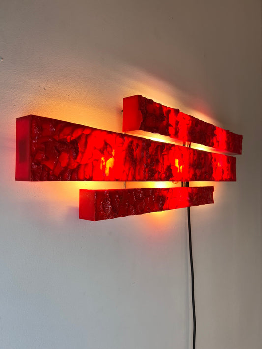 Vintage Wandlampe von Uwe Mersch rot