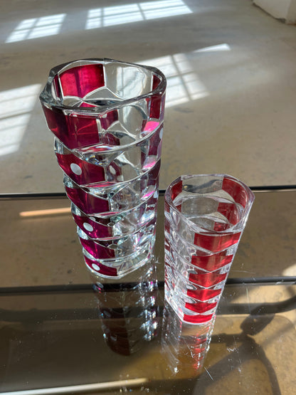 Vintage Vase Windsor Rubis von J.G. Durand für Luminarc, weinrot, Glas