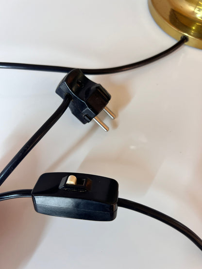 Vintage Tischlampe Messing Glas mundgeblasen