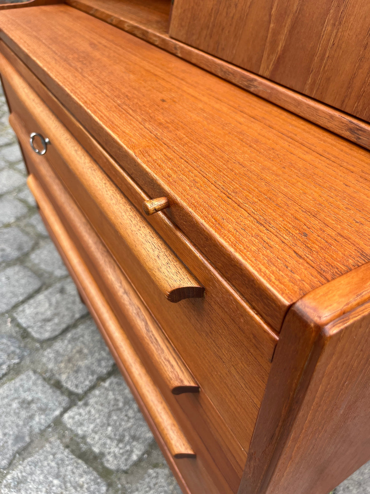 Vintage teak secretary with mirror from Denmark