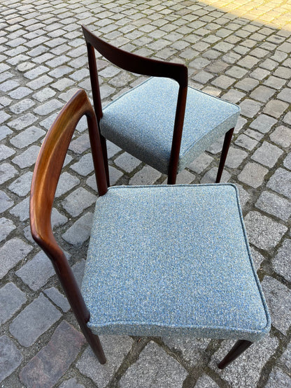 2x Polsterstuhl blau Palisander