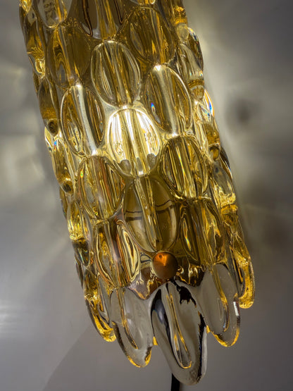 Vintage Wandlampe Glas Messing von Carl Fagerlund für Orrefors