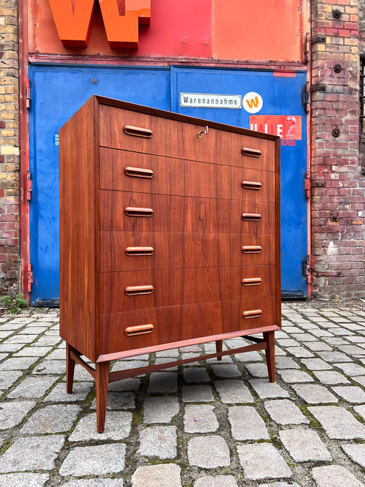 Vintage Kommode Teak mit Schloss aus Dänemark