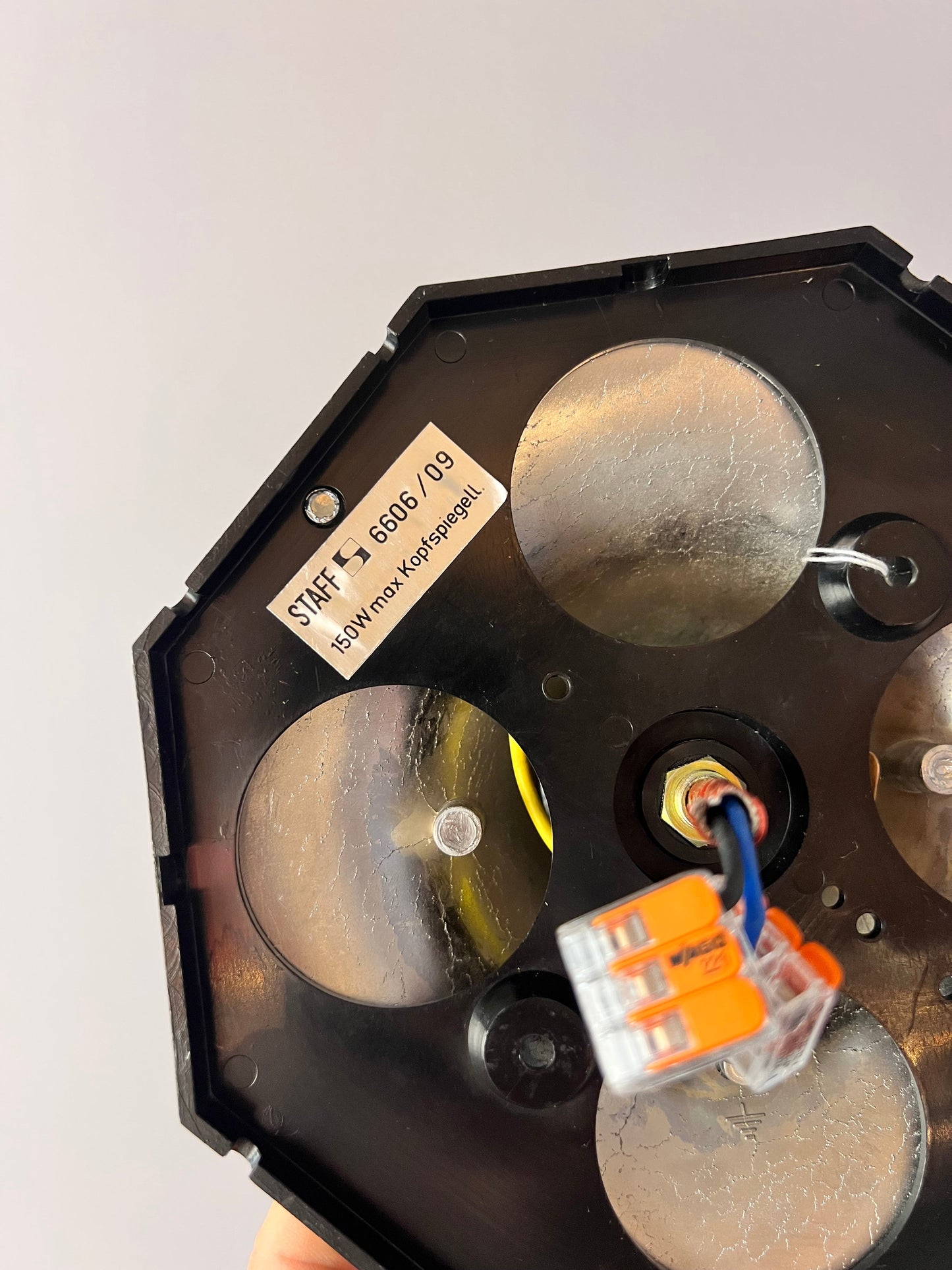 Vintage head mirror wall lamp 6606/09 by STAFF