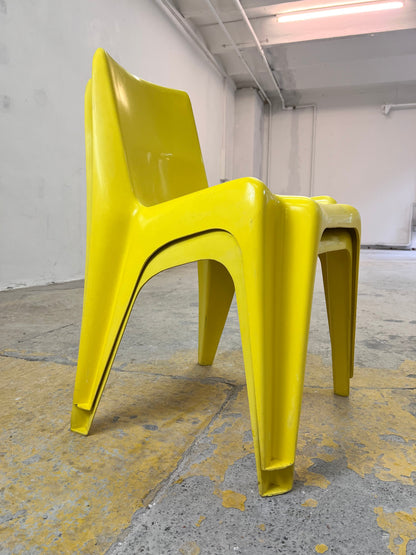 Vintage Esszimmerstuhl BA 1171 gelb von Helmut Bätzner für Bofinger