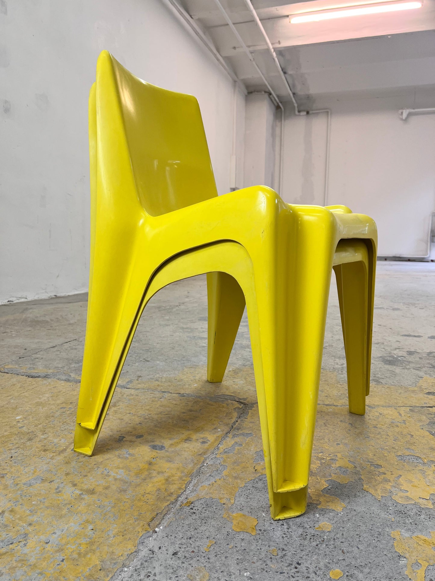 Vintage Esszimmerstuhl BA 1171 gelb von Helmut Bätzner für Bofinger