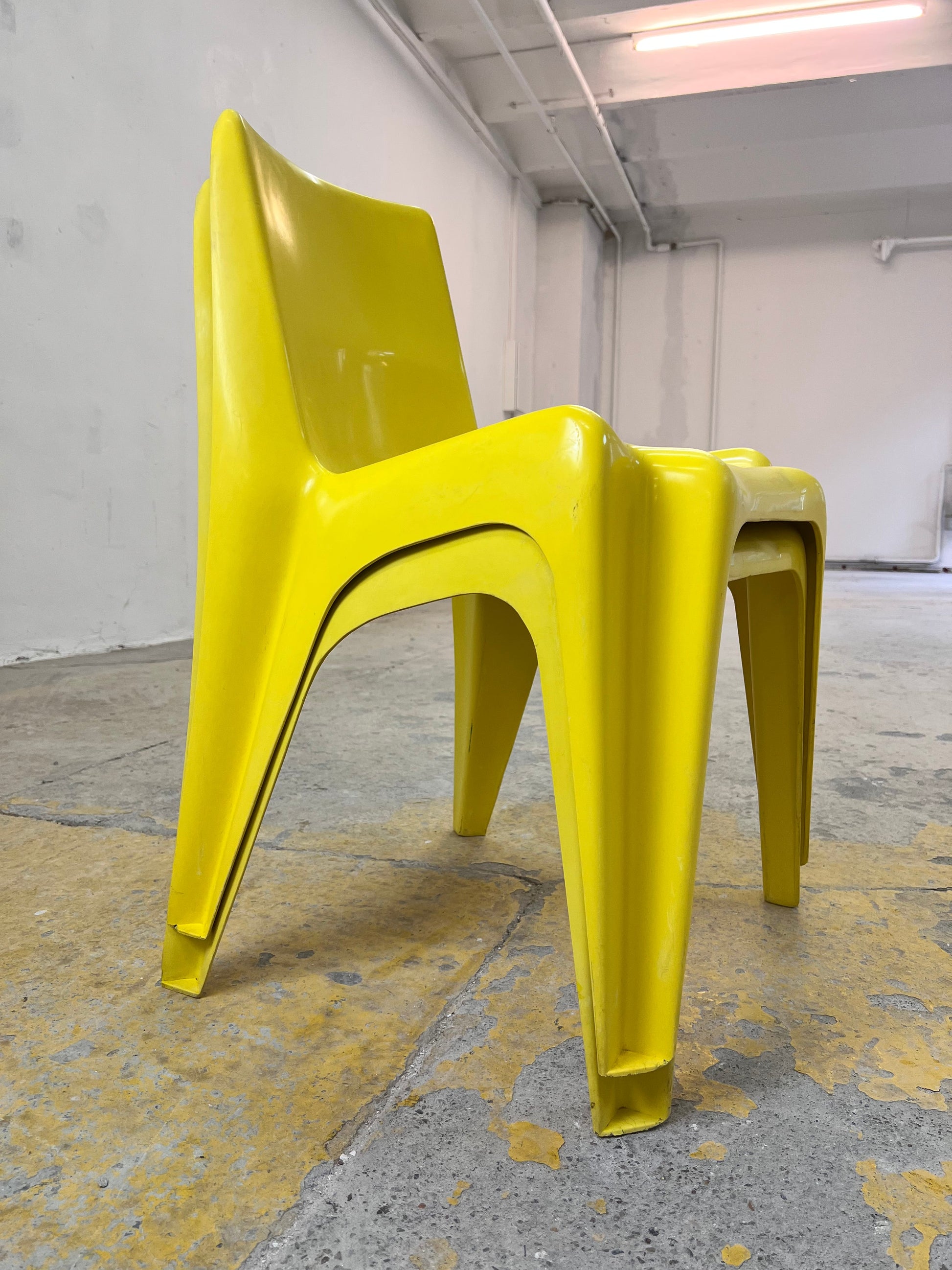 Vintage Esszimmerstuhl BA 1171 gelb von Helmut Bätzner für Bofinger