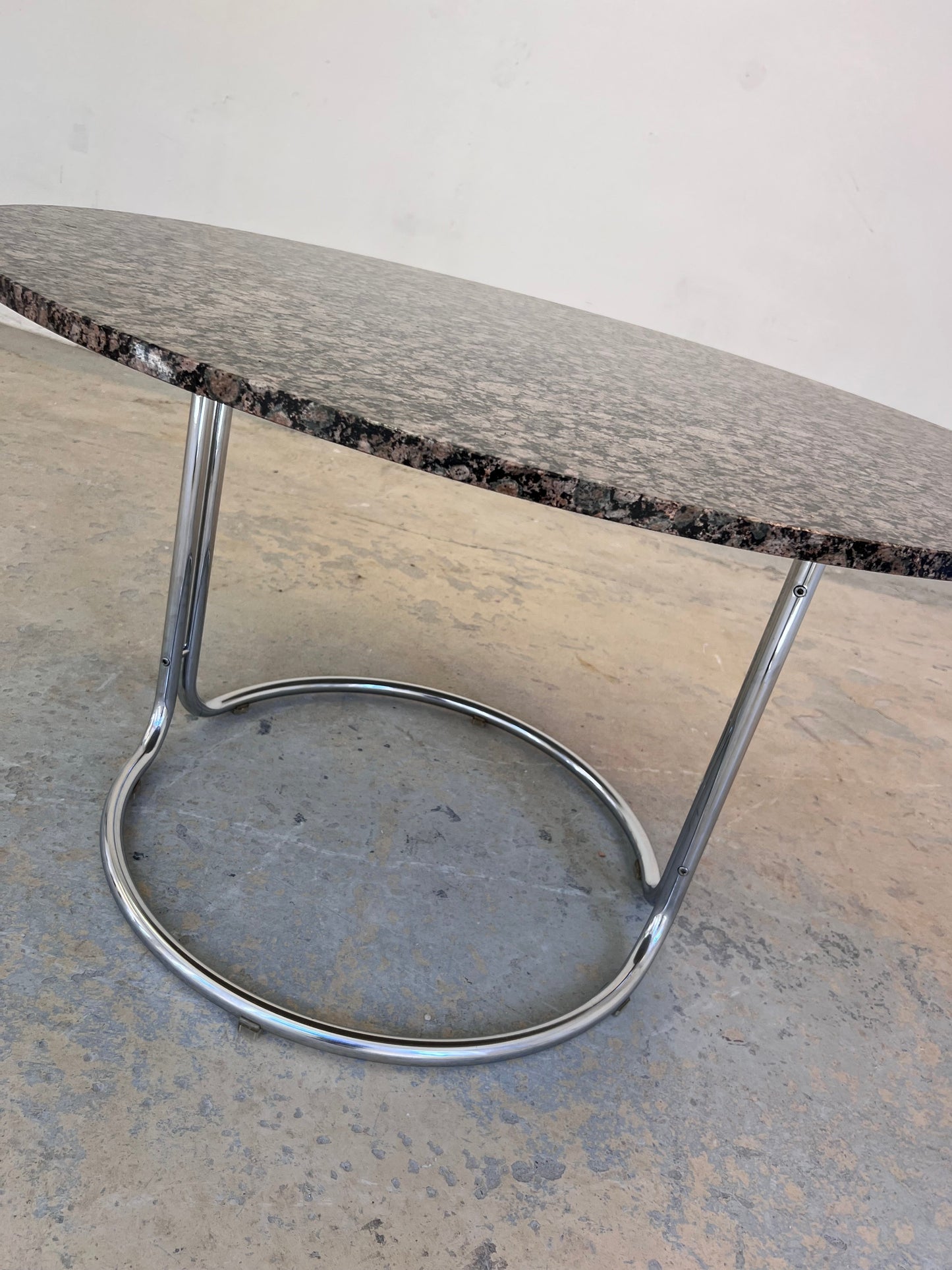 Vintage Esstisch von Giotto Stoppino, Granit Chrom