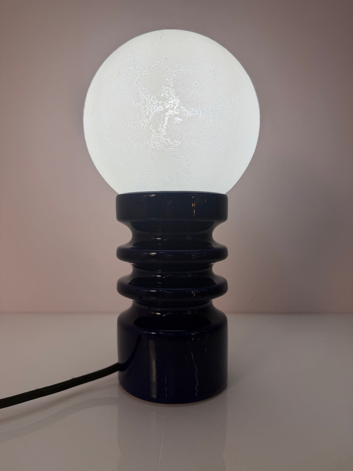 Vintage Tischlampe Keramik und Glas von Cari Zalloni für Dümler und Breiden