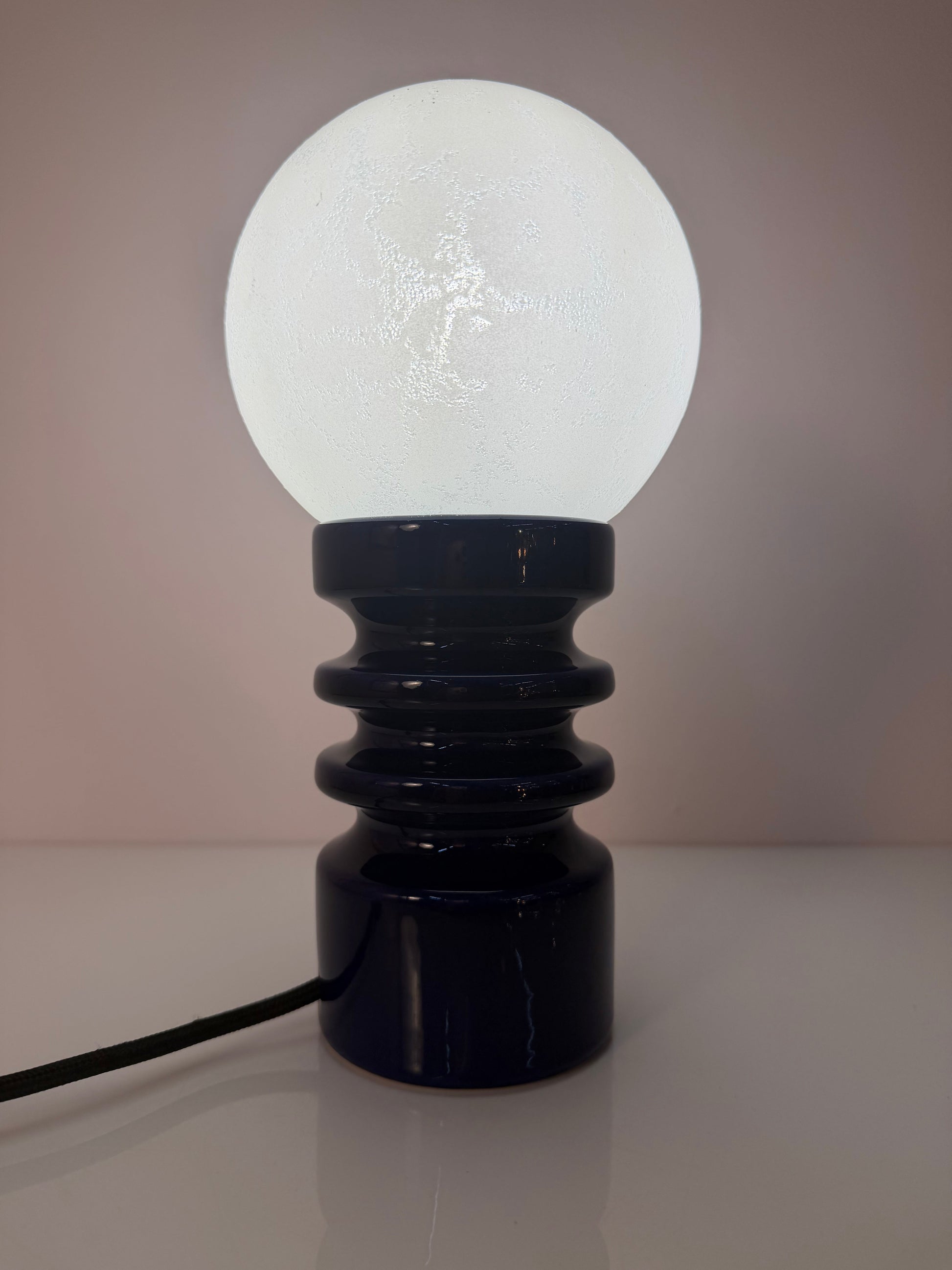 Vintage Tischlampe Keramik und Glas von Cari Zalloni für Dümler und Breiden
