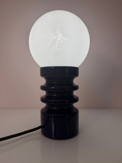 Vintage Tischlampe Keramik und Glas von Cari Zalloni für Dümler und Breiden