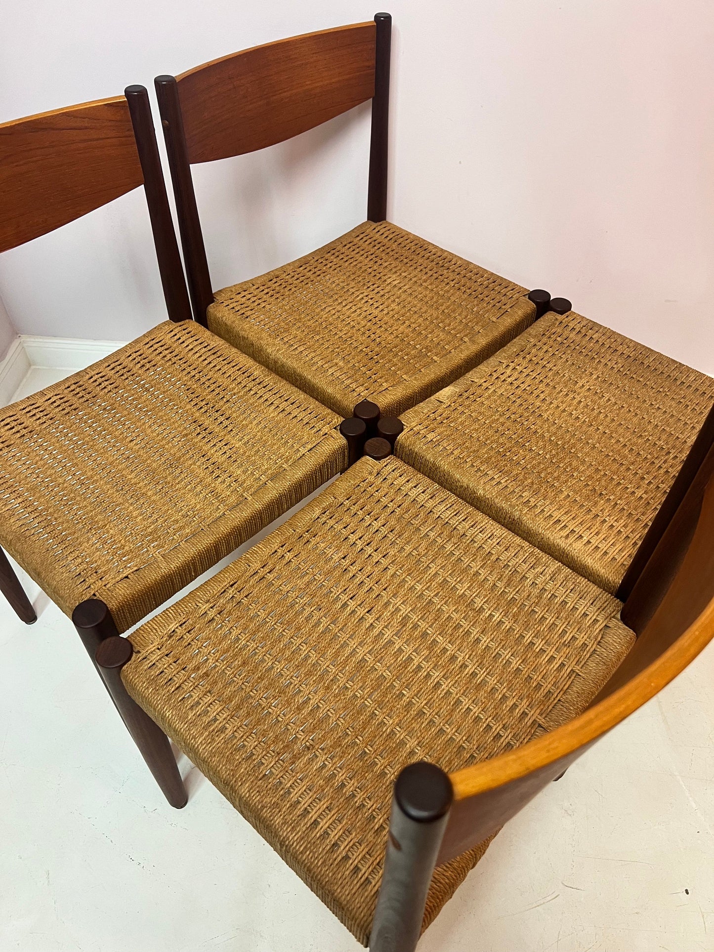 Vintage Stuhl Teak von Poul Volther für Frem Rojle Set von 4