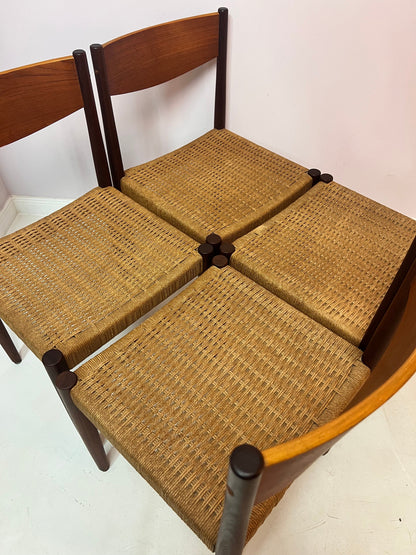 Vintage Stuhl Teak von Poul Volther für Frem Rojle Set von 4
