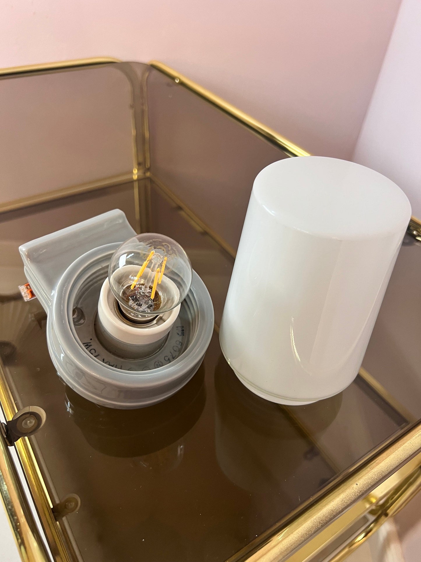 Wall lamp light grey by Sigvard Bernadotte for Ifö