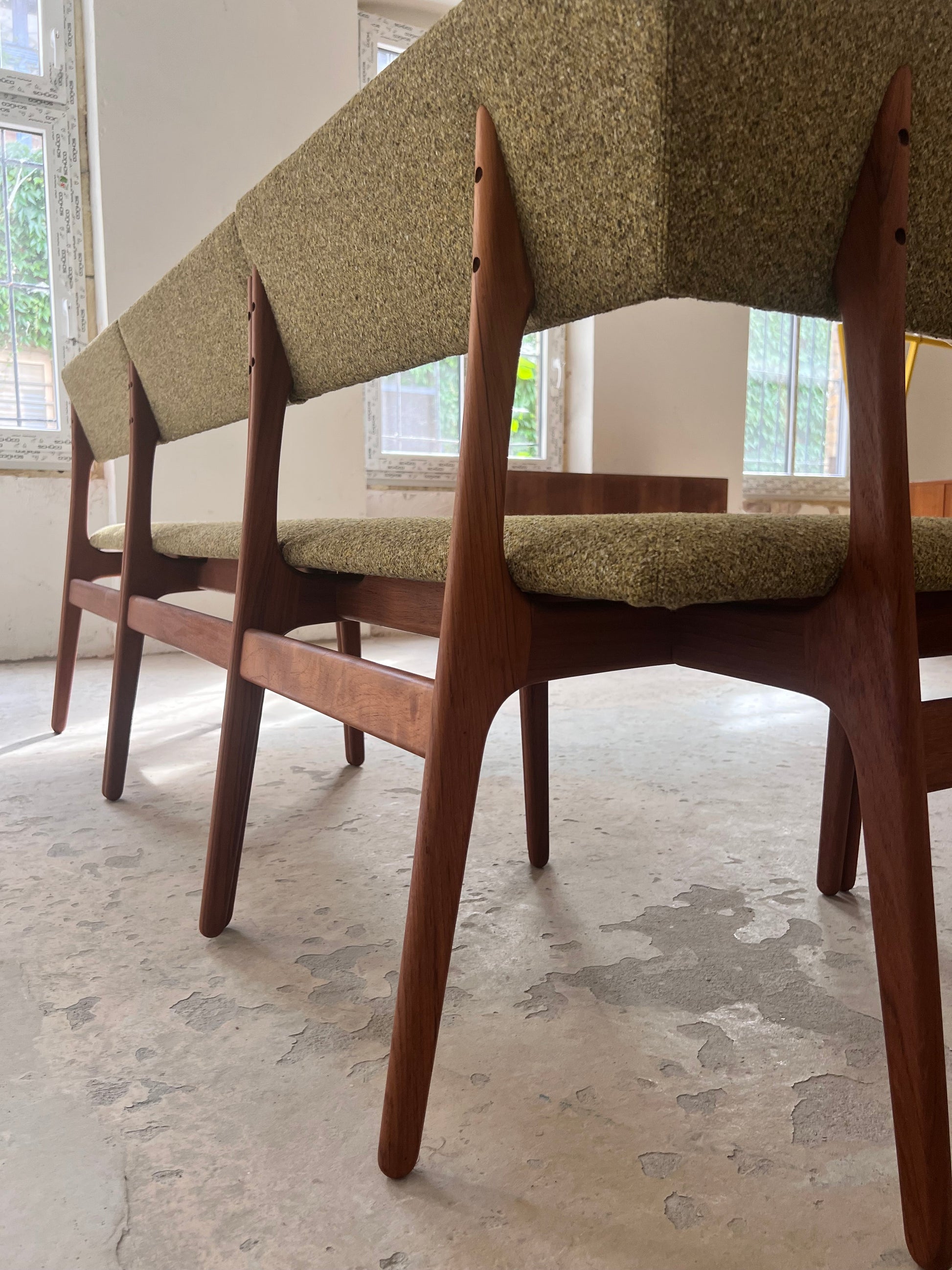 Vintage Eckbank von Erik Buch, Teak, grün neu gepolstert