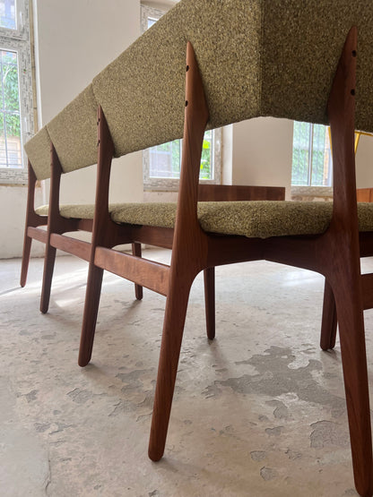 Vintage Eckbank von Erik Buch, Teak, grün neu gepolstert