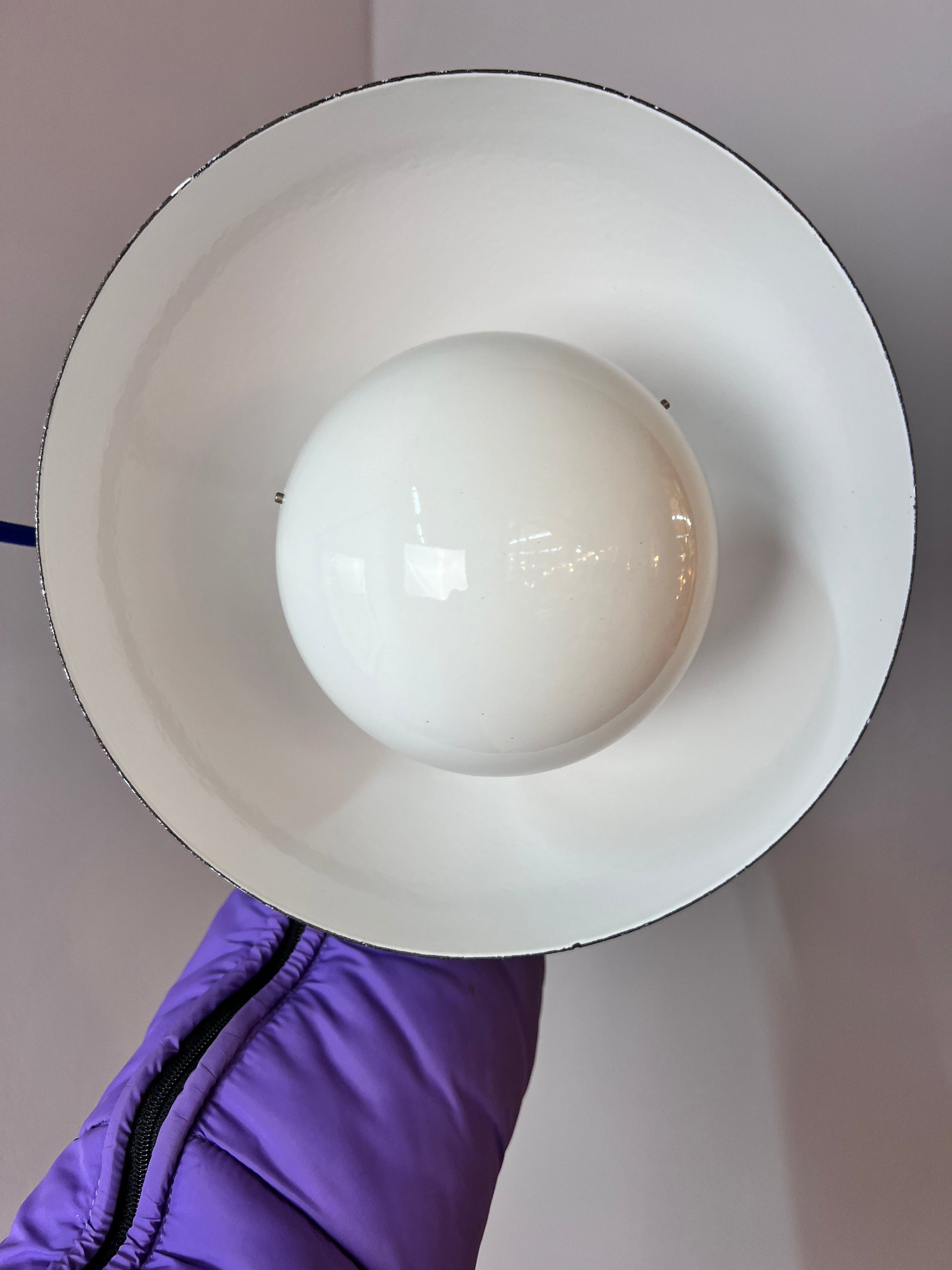 Vintage Hängelampe Flowerpot weiß von Verner Panton für Louis Poulsen