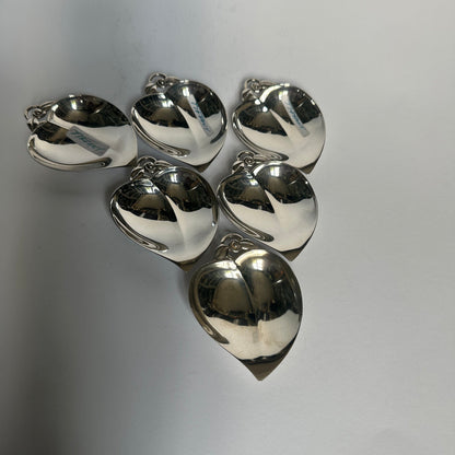 Ensemble de 6 bols vintage en argent sterling avec cœur et pomme par Tiffany+Co