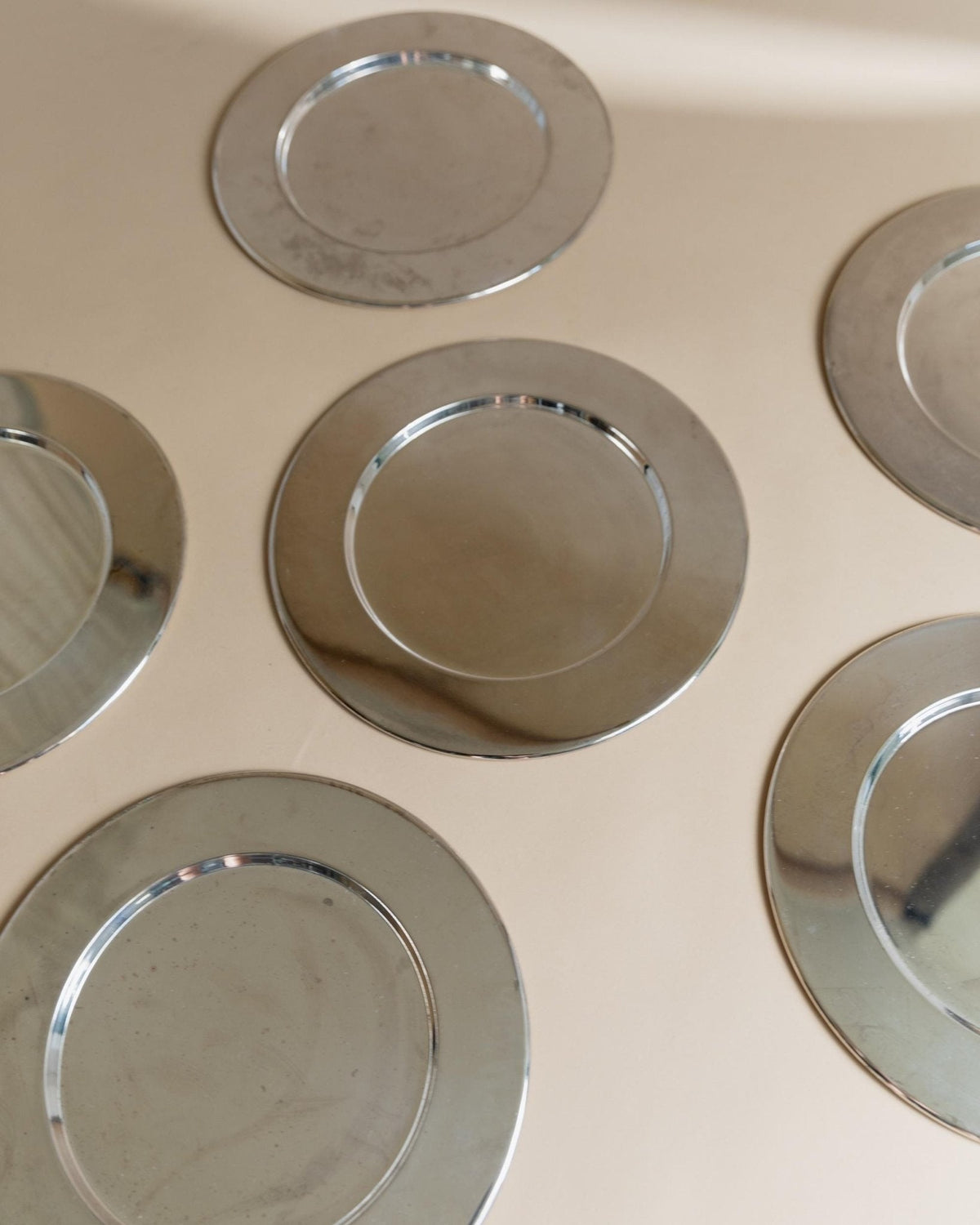 Set von 6 Vintage Unterteller Silber-Plattiert Italien 1970er