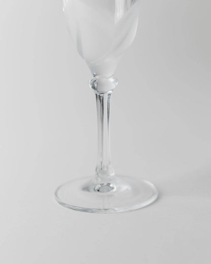 Vintage Champagnerglas Set von 6 von J.G. Durand für Durand mit mattem Blumendetail