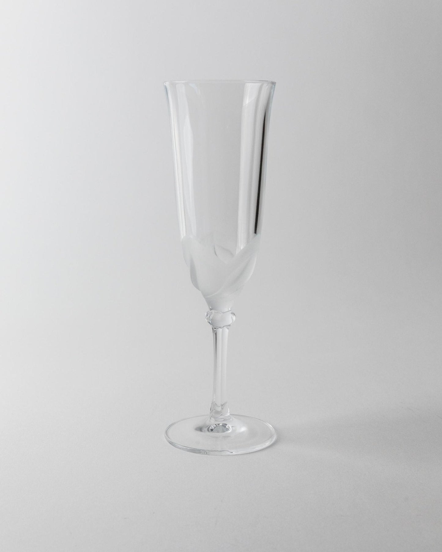 Vintage Champagnerglas Set von 6 von J.G. Durand für Durand mit mattem Blumendetail