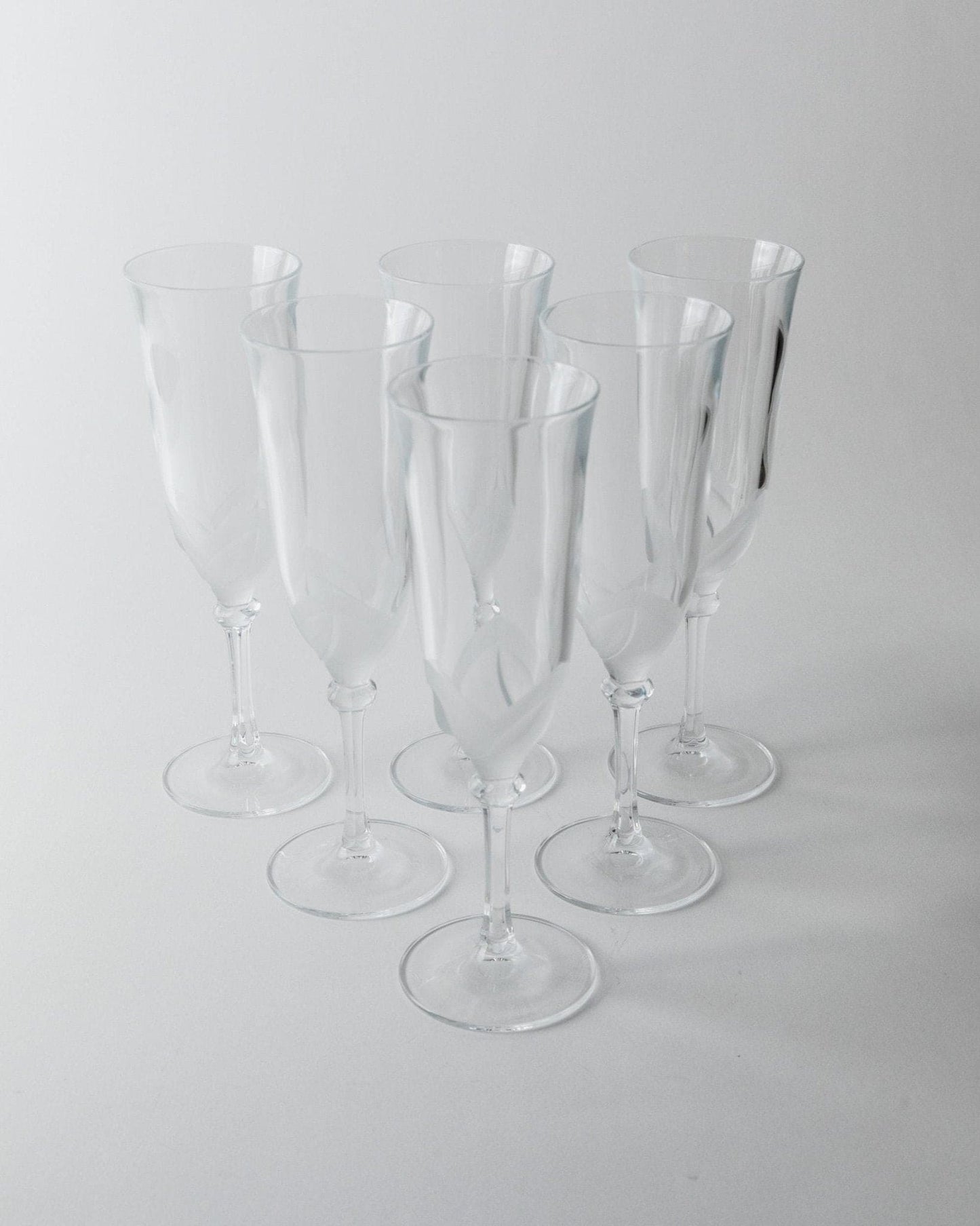 Vintage Champagne Glass Crystal by JG Durand France 1970s Set of 6