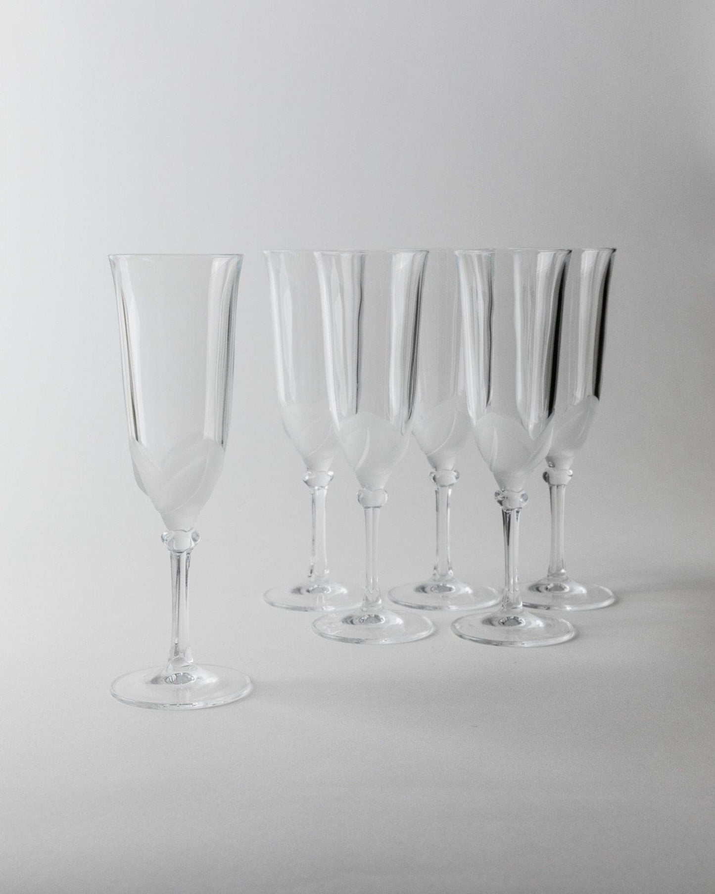Vintage Champagne Glass Crystal by JG Durand France 1970s Set of 6