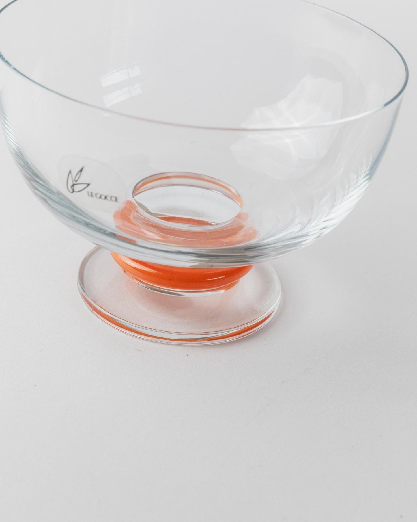 Set von 6 Vintage Trinkglas von Le Gocce, orange, Murano Glas, 1980er, Pop Art Design