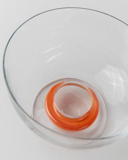 Set von 6 Vintage Trinkglas von Le Gocce, orange, Murano Glas, 1980er, Pop Art Design