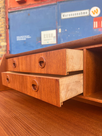 Vintage Sekretär Teak aus Dänemark mit Schloss