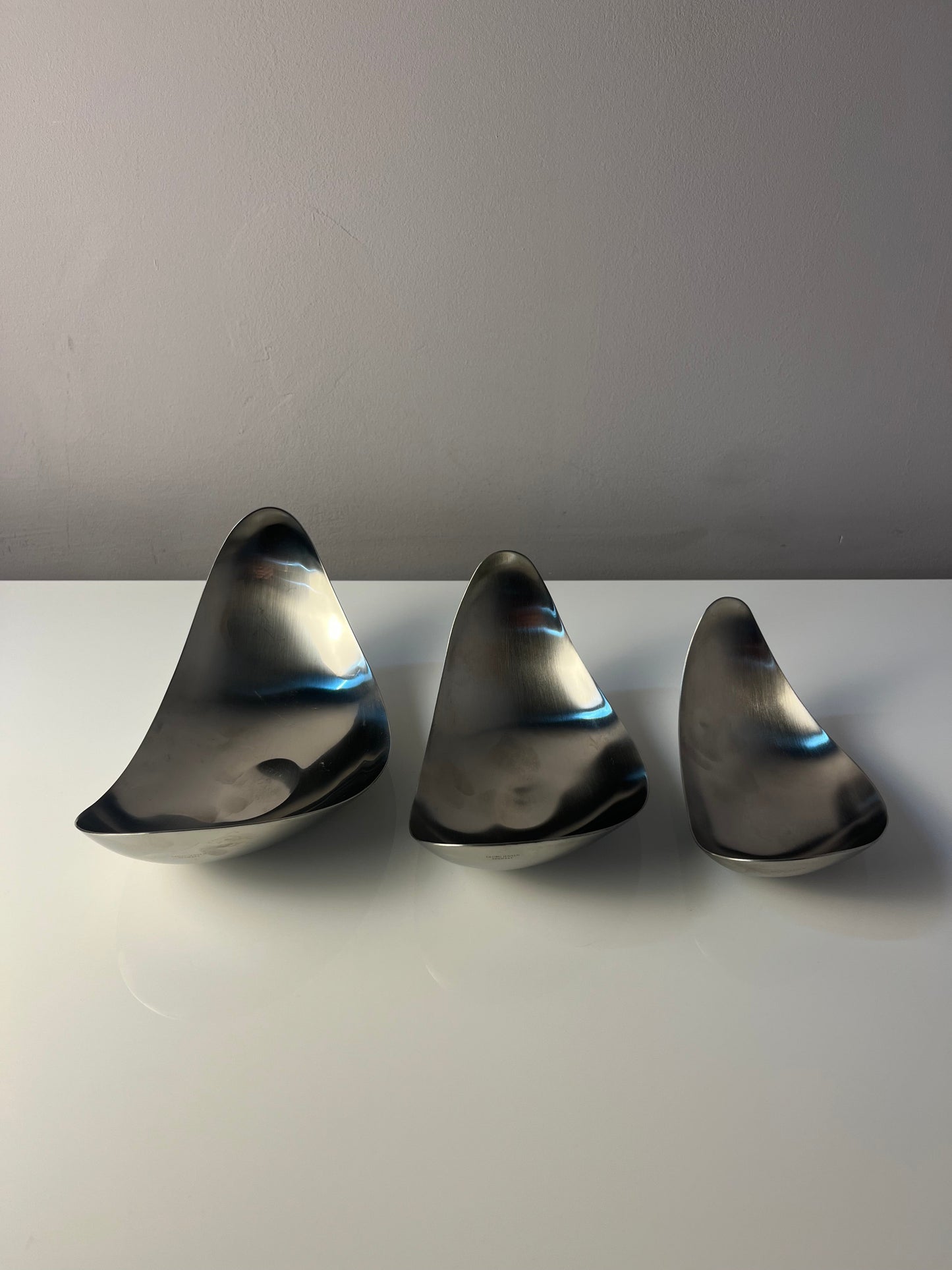Vintage Servierschale Leaf von Helle Damkjær für Georg Jensen Set von 3