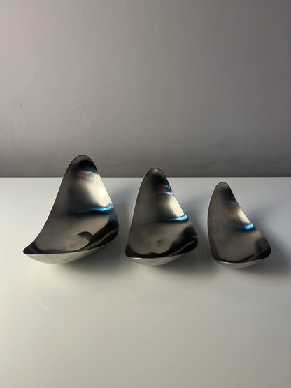 Vintage Servierschale Leaf von Helle Damkjær für Georg Jensen Set von 3